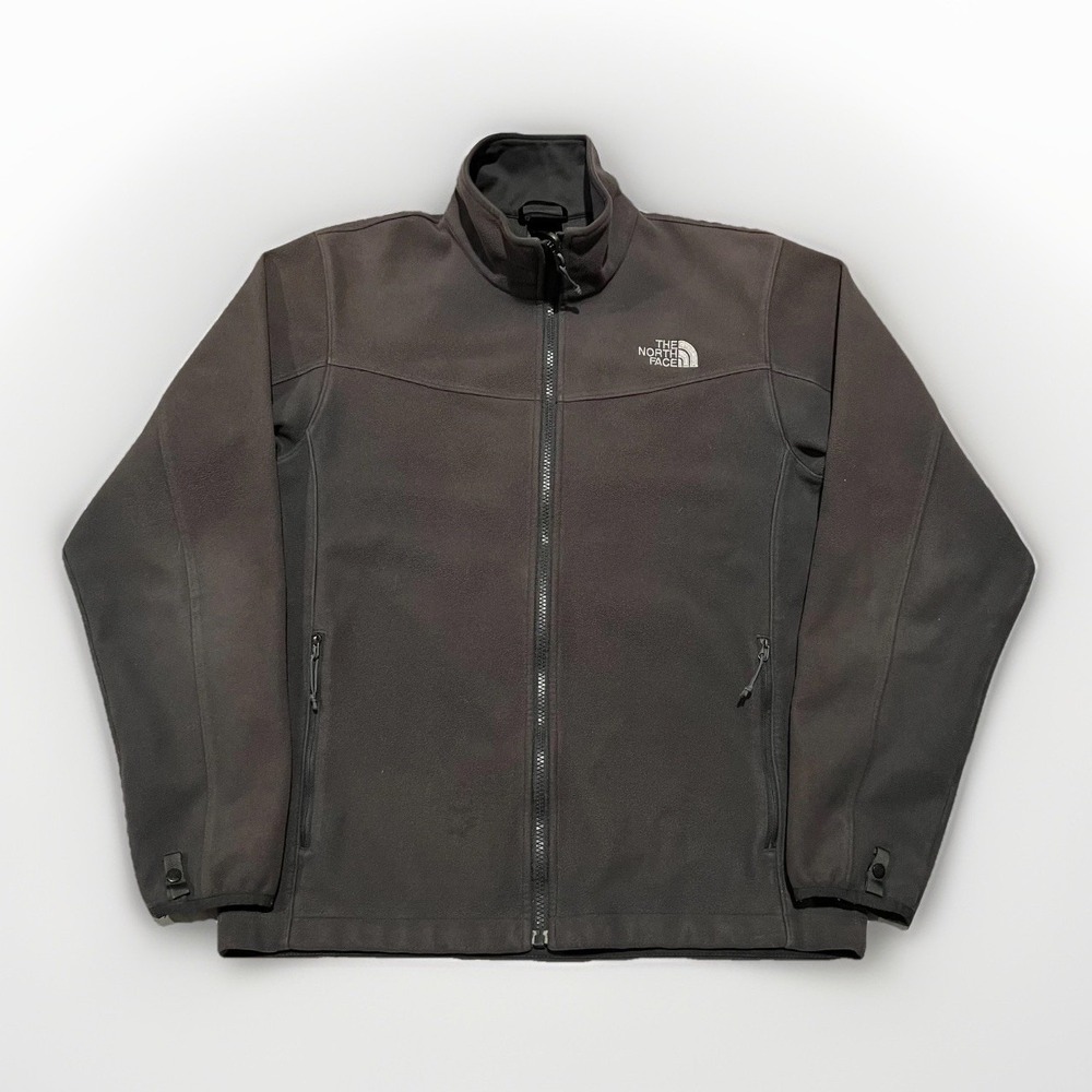 The North Face Mens Faded Grey Fleece Soft Shell Lined Hiking Full Zip Jacket S